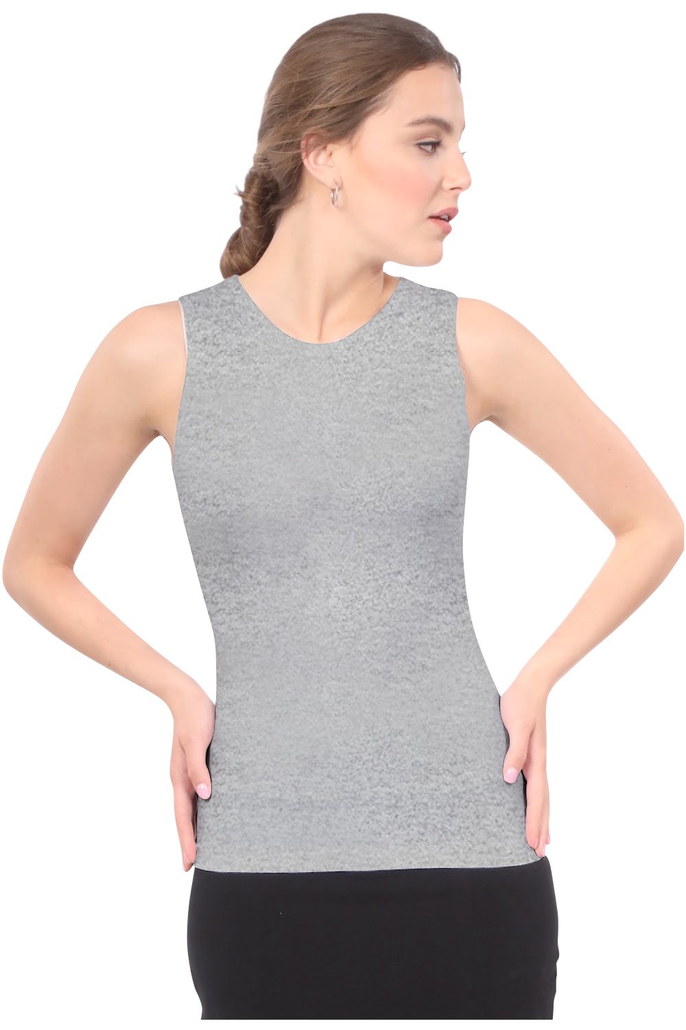 Premium Sleeveless Layering Tank Top with Full Shoulder Coverage – Heather Grey Small Premium Sleeveless Layering Tank Top with Full Shoulder Coverage – Heather Grey Small