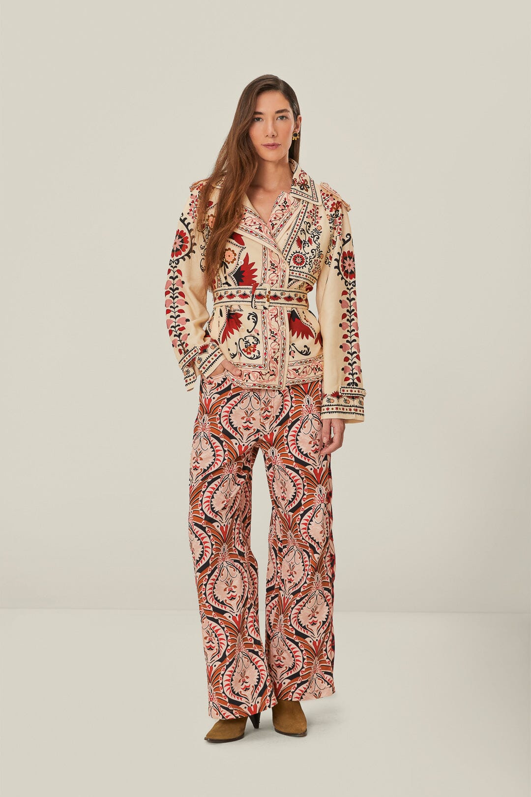 Cream Cashew Mandala Blazer, CASHEW MANDALA CREAM Cream Cashew Mandala Blazer, CASHEW MANDALA CREAM