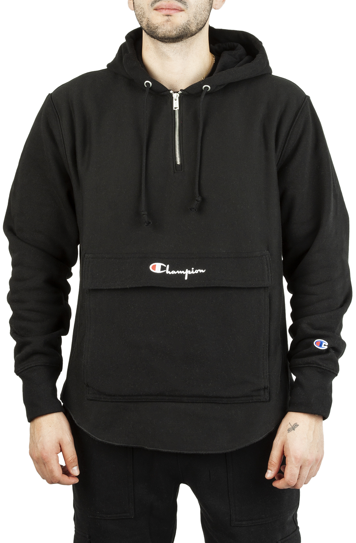 Men Reverse Weave Boxy Anorak Hoodie Black Sweatshirts M Black Men Reverse Weave Boxy Anorak Hoodie Black Sweatshirts M Black