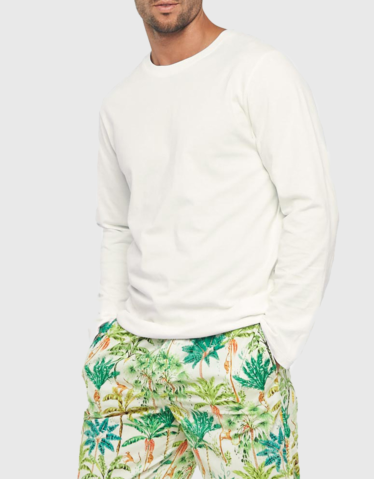 The Lazy Poet Men’s Luke Monkey Paradise Green Long Sleeve Top The Lazy Poet Men’s Luke Monkey Paradise Green Long Sleeve Top