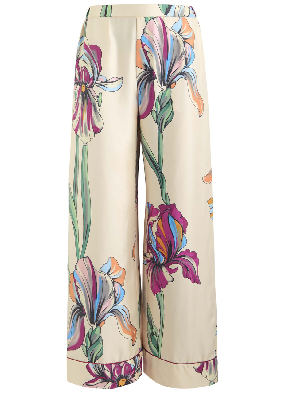 LA Double J Pajama Printed Silk-twill Trousers – Multicoloured LA Double J Pajama Printed Silk-twill Trousers – Multicoloured