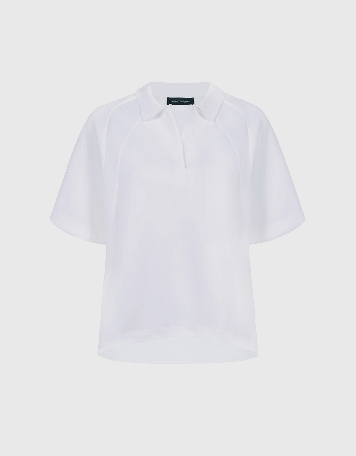 Pink Tartan Boxy Air Knit Polo Shirt