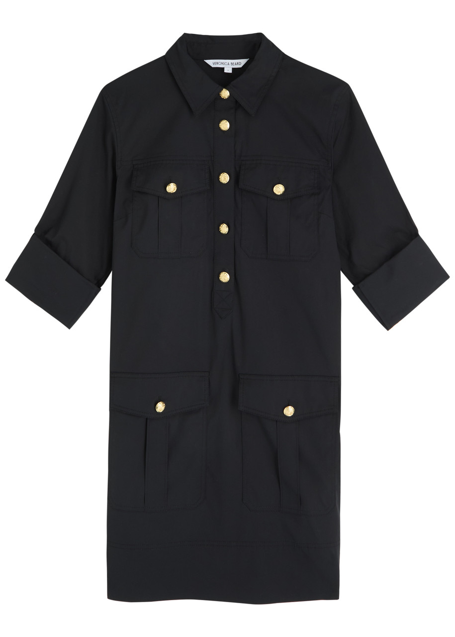 Veronica Beard Saude Stretch-cotton Poplin Shirt Dress – Black – L Veronica Beard Saude Stretch-cotton Poplin Shirt Dress – Black – L