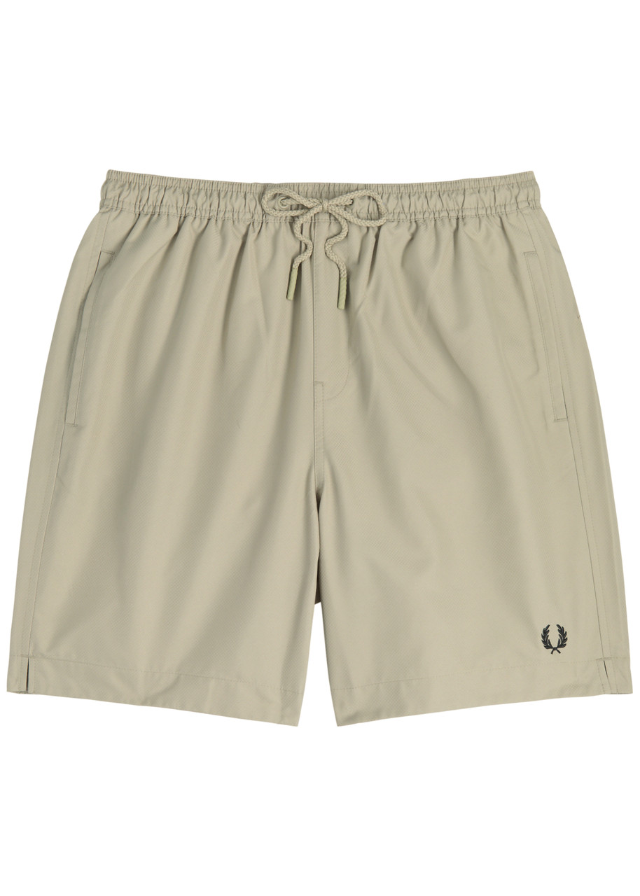 Fred Perry Logo-embroidered Shell Swim Shorts – Grey Fred Perry Logo-embroidered Shell Swim Shorts – Grey