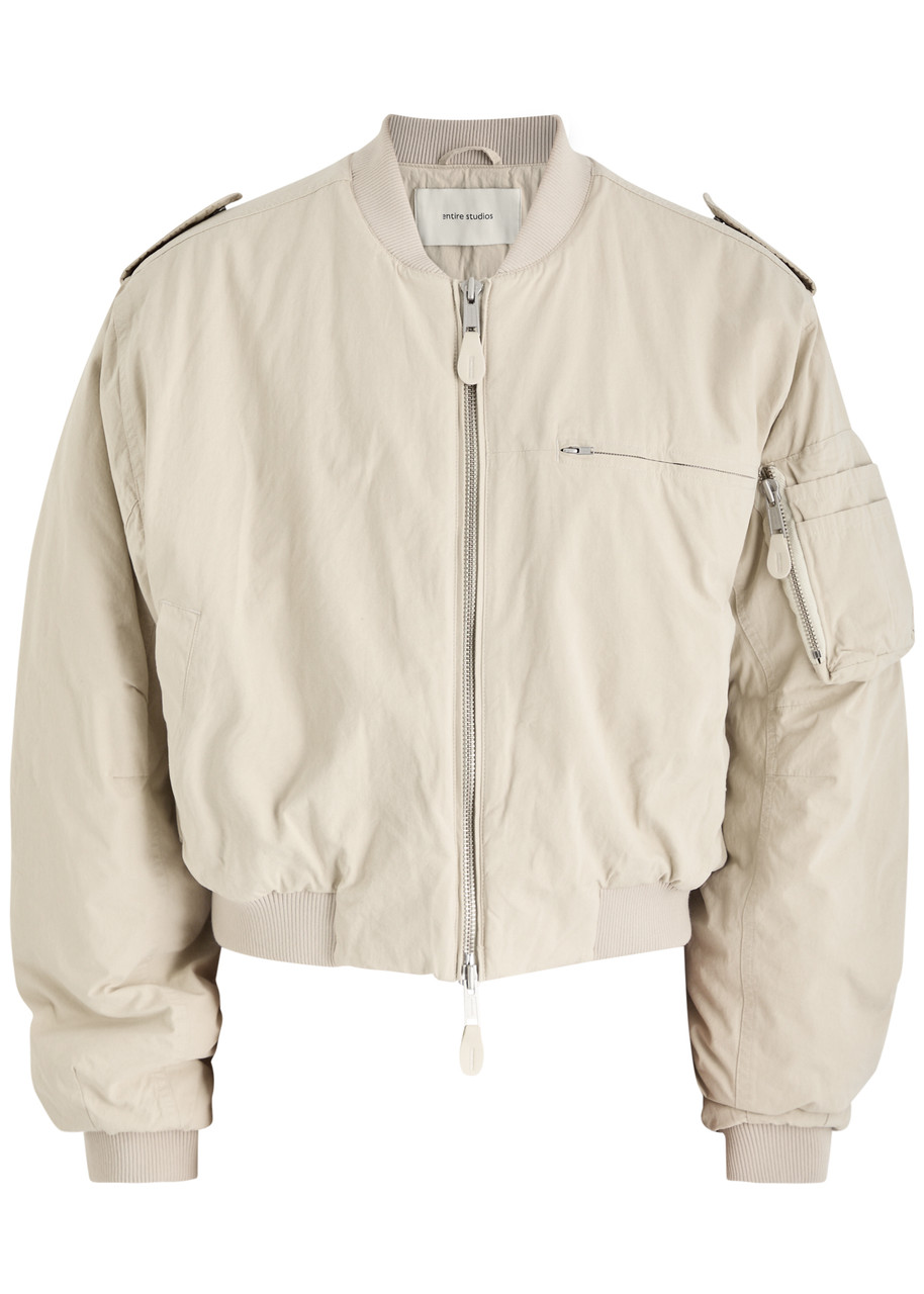 Entire Studios A- Padded Cotton-poplin Bomber Jacket – Grey Entire Studios A- Padded Cotton-poplin Bomber Jacket – Grey