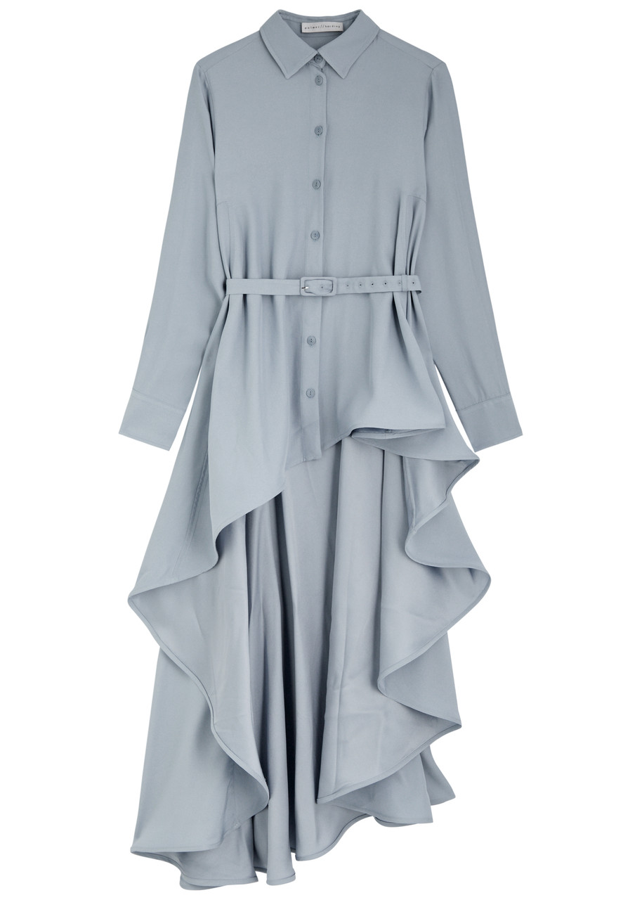 Palmerharding Waterfall Asymmetric Satin-crepe Shirt – Light Blue – S Palmerharding Waterfall Asymmetric Satin-crepe Shirt – Light Blue – S