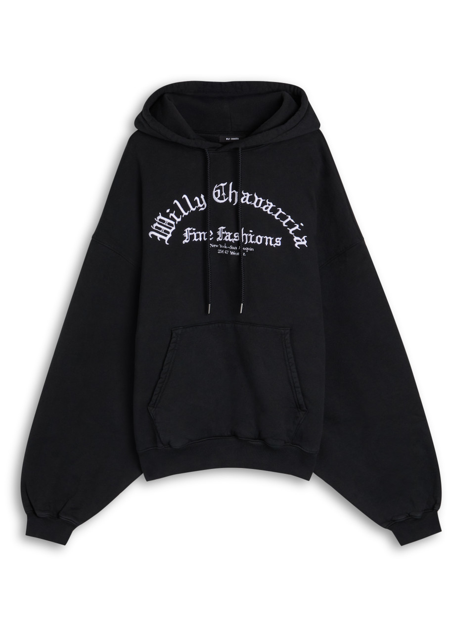 Willy Chavarria Hooded Cotton Sweatshirt – Black