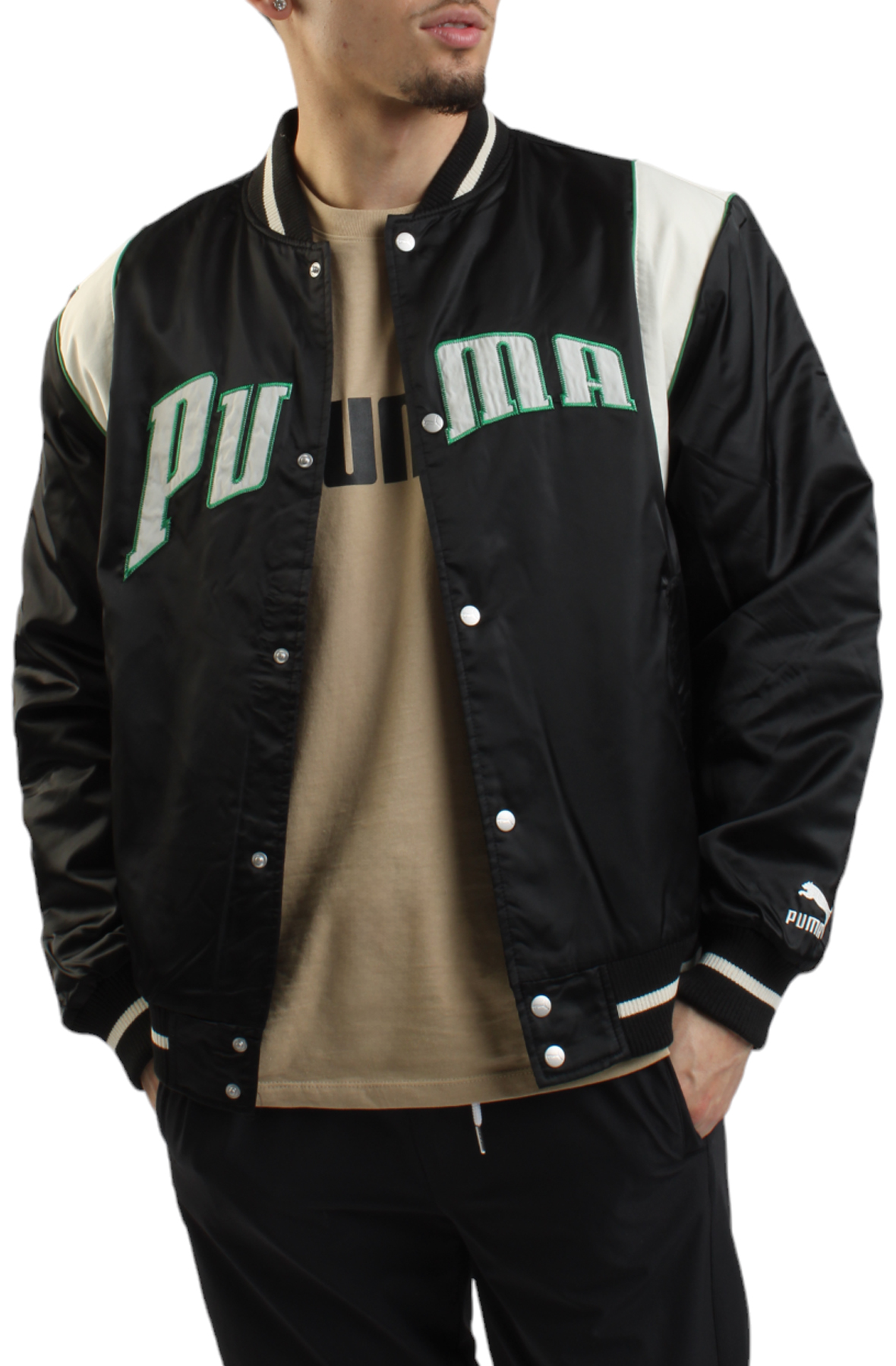 Men Puma Team Varsity Jacket Black Jackets M Black