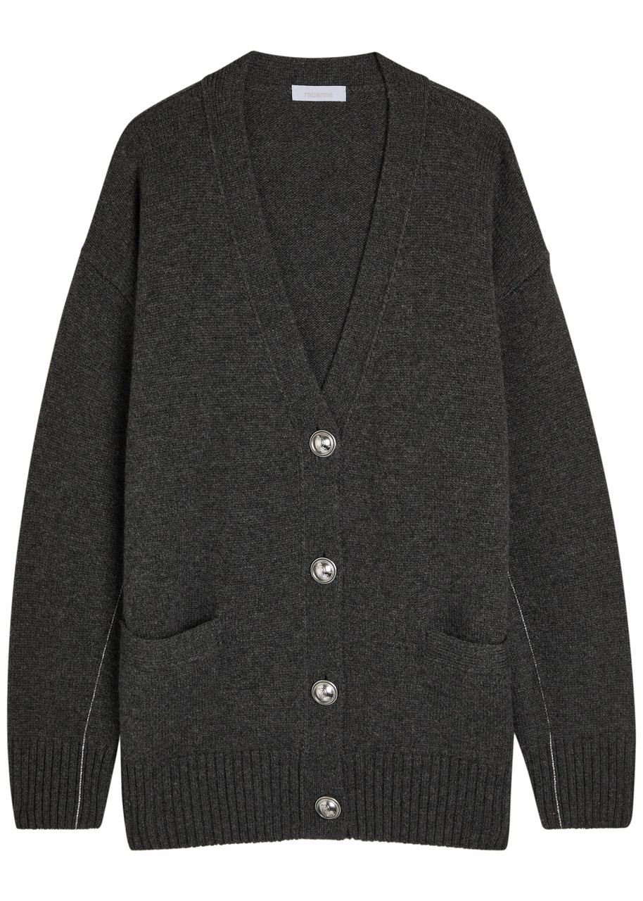 Rabanne Wool-cashmere Cardigan – Grey Rabanne Wool-cashmere Cardigan – Grey