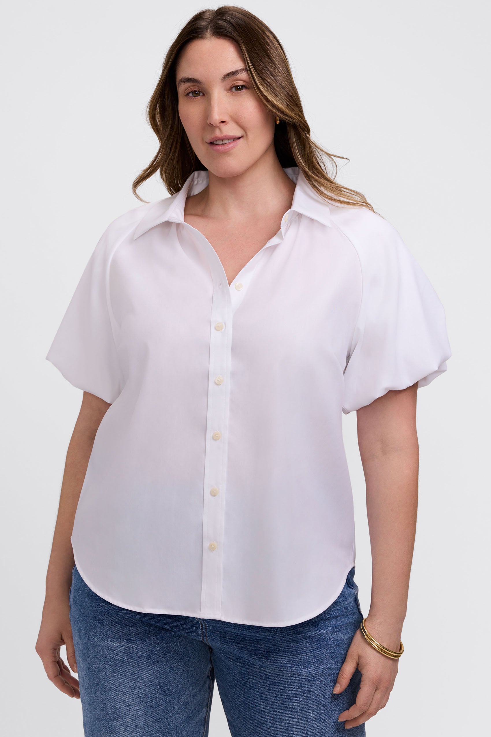 Paula Plus Solid Puff Sleeve Shirt Paula Plus Solid Puff Sleeve Shirt