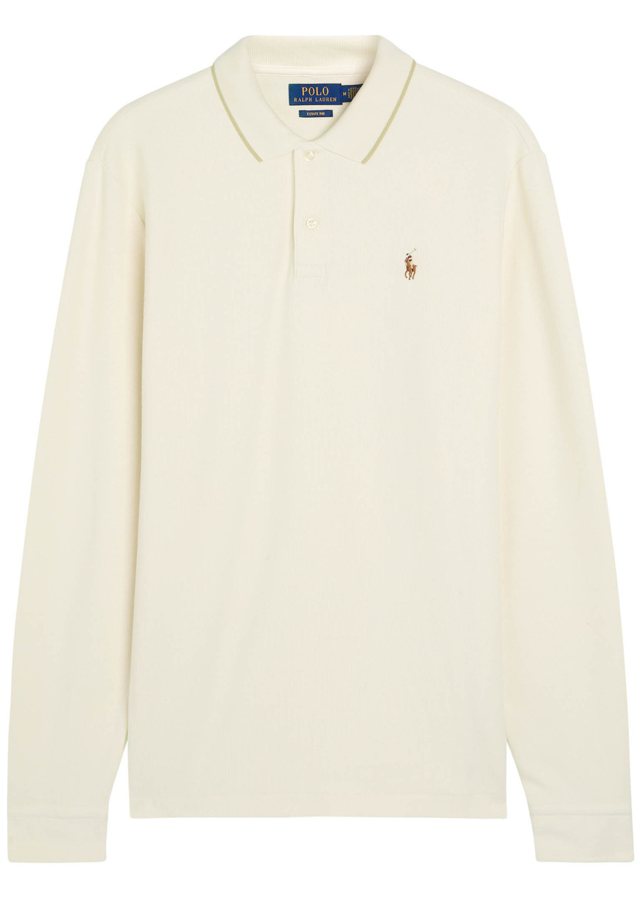 Polo Ralph Lauren Logo-embroidered Cotton-knit Polo Shirt – Beige Polo Ralph Lauren Logo-embroidered Cotton-knit Polo Shirt – Beige