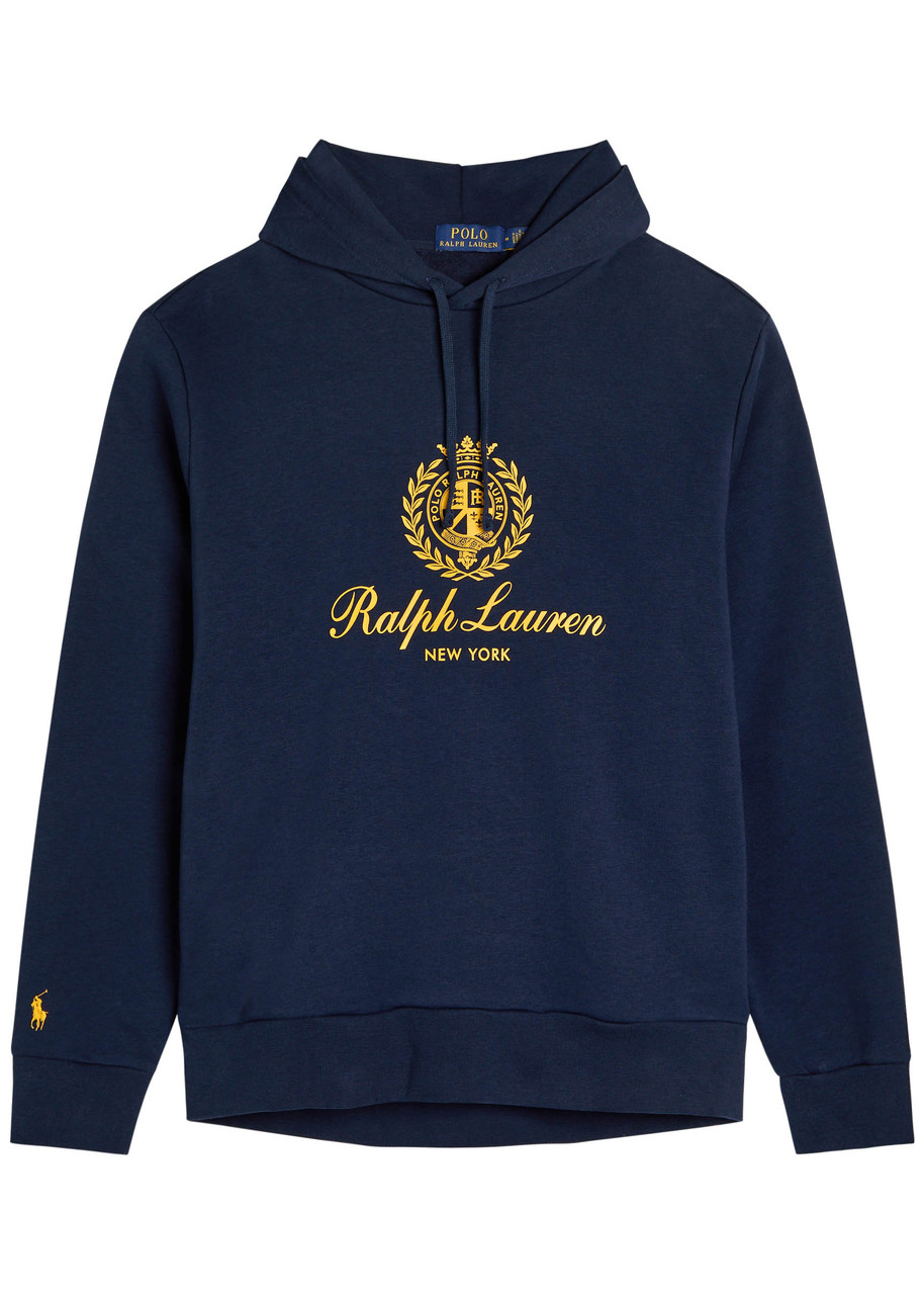 Polo Ralph Lauren Logo-print Hooded Cotton-blend Sweatshirt – Navy Polo Ralph Lauren Logo-print Hooded Cotton-blend Sweatshirt – Navy