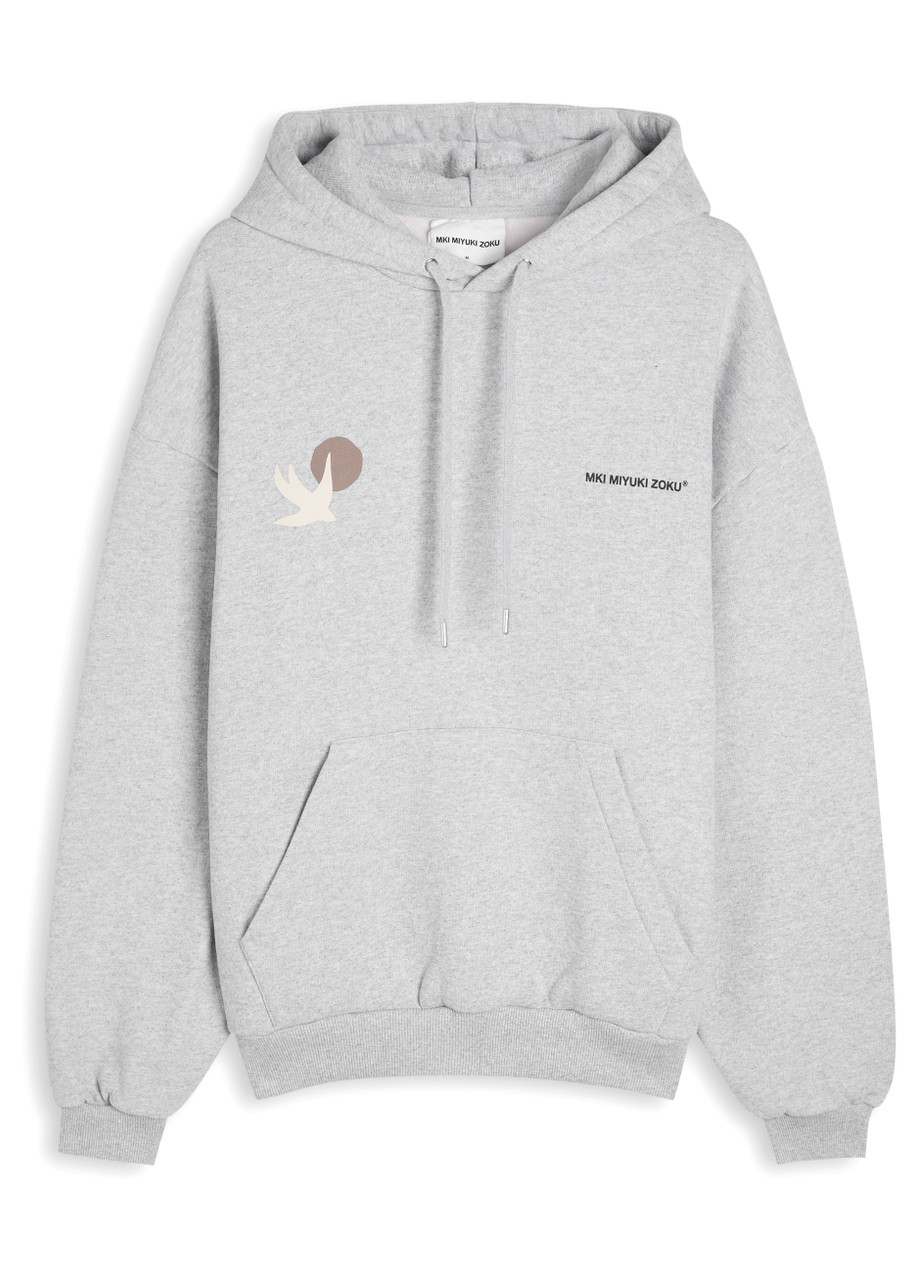 Mki Miyuki Zoku Mki Swallow Hooded Cotton-blend Sweatshirt – Grey Mki Miyuki Zoku Mki Swallow Hooded Cotton-blend Sweatshirt – Grey