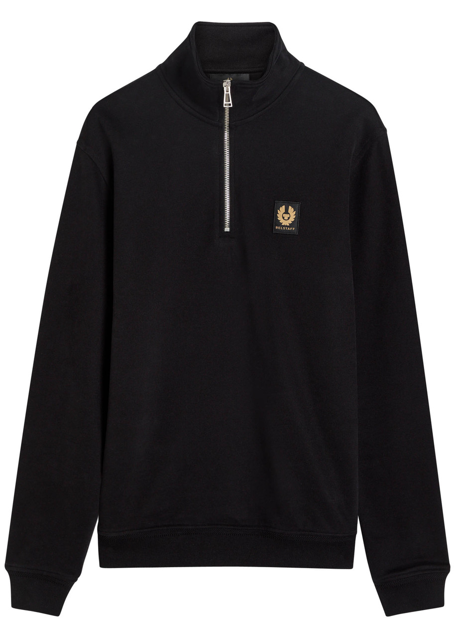 Belstaff Half-zip Logo Cotton Sweatshirt – Black Belstaff Half-zip Logo Cotton Sweatshirt – Black