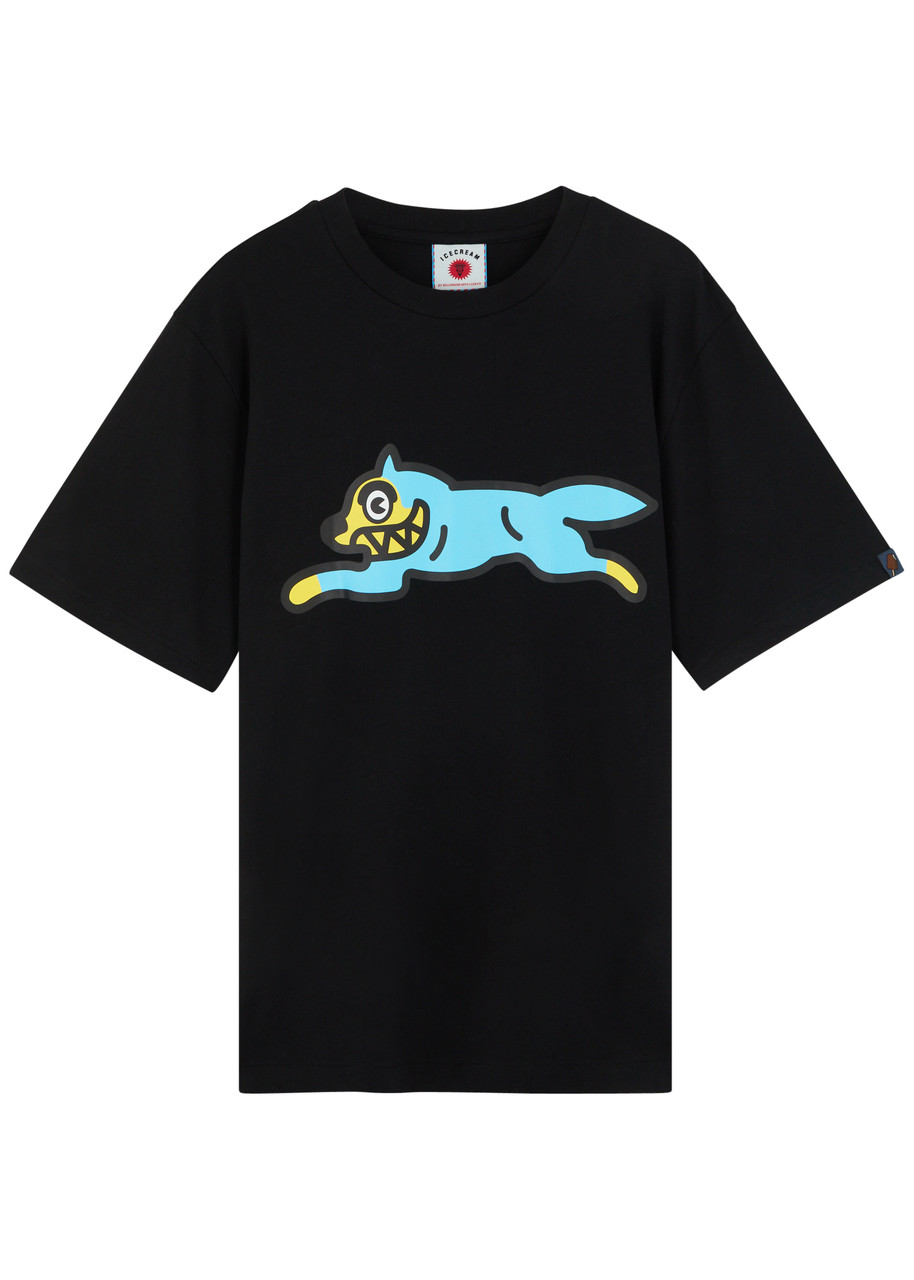 Ice Cream Running dog Printed Cotton shirt – Black Ice Cream Running dog Printed Cotton shirt – Black