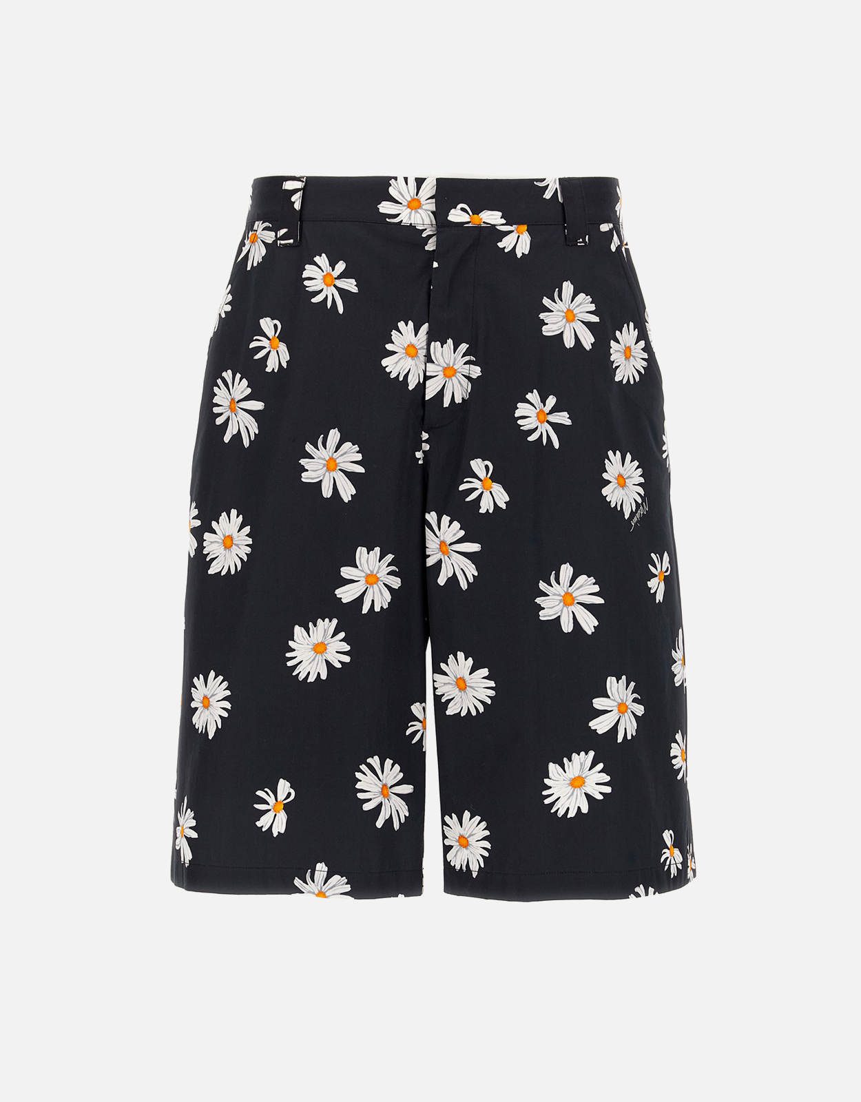 Moschino Men’s All-Over Daisy Printed Cotton Satin Shorts – IT