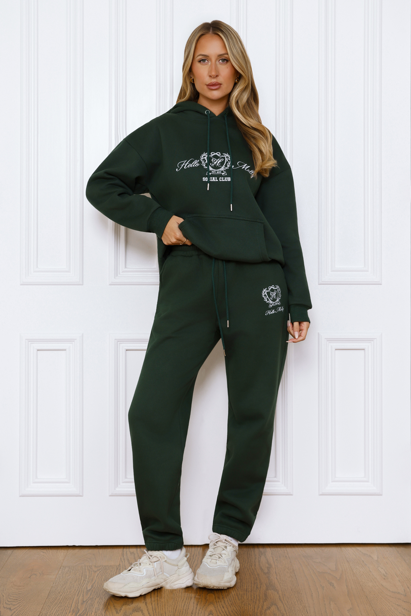 BASE Cuffed Emblem Sweatpants Green BASE Cuffed Emblem Sweatpants Green