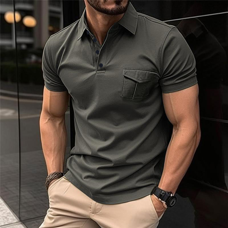 【CLEARANCE】Men’s Casual Slim Lapel Short Sleeve Polo Shirt M 【CLEARANCE】Men’s Casual Slim Lapel Short Sleeve Polo Shirt M