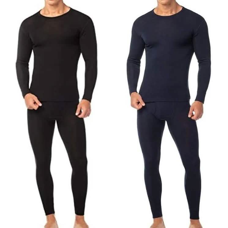 -Piece: Men’s Cotton Fleece Thermal Set – BlackNavy -Piece: Men’s Cotton Fleece Thermal Set – BlackNavy