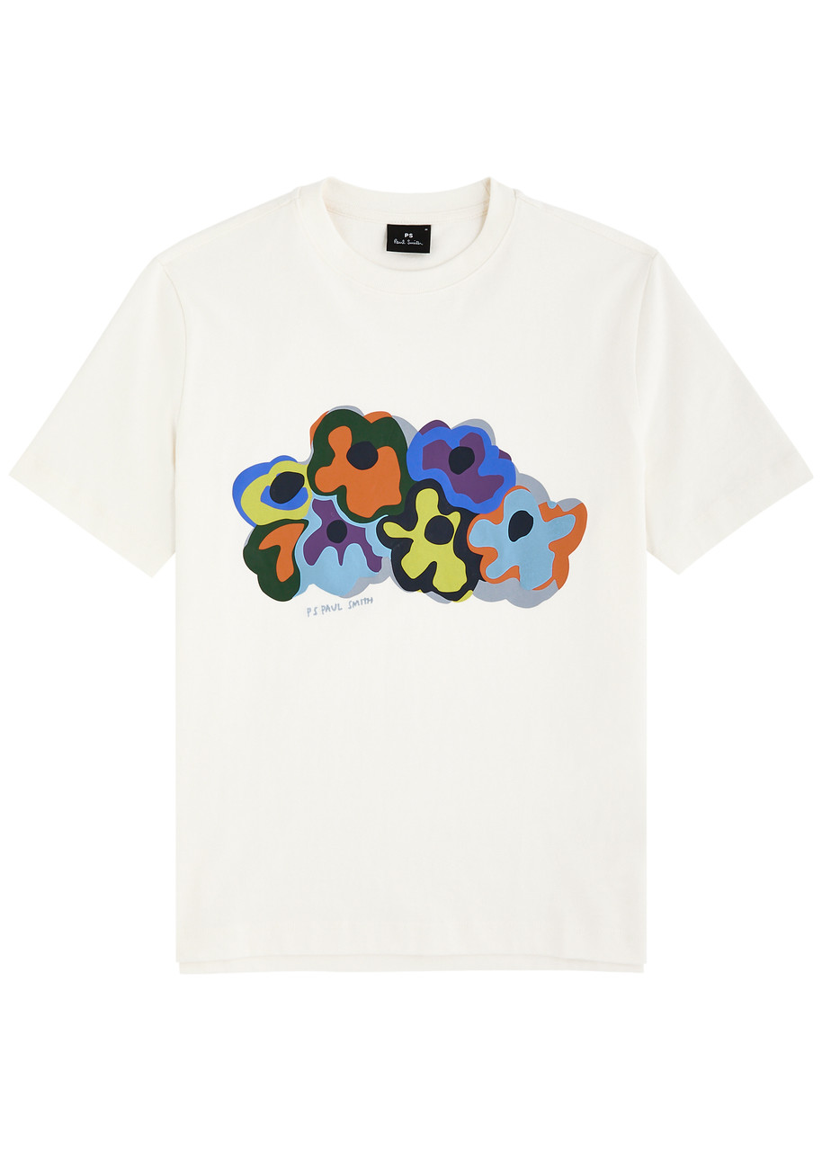 PS Paul Smith Floral-print Cotton shirt – Ecru PS Paul Smith Floral-print Cotton shirt – Ecru
