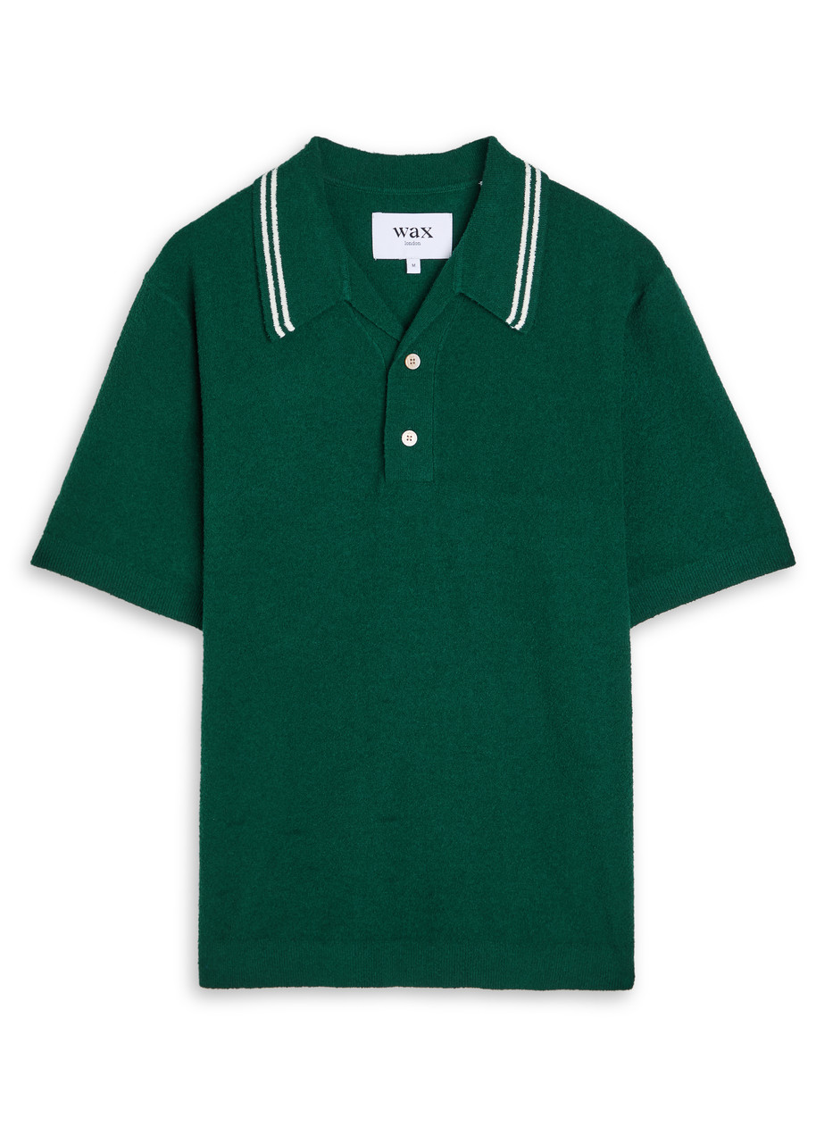 Wax London Alblion Boucl Polo Shirt – Dark Green