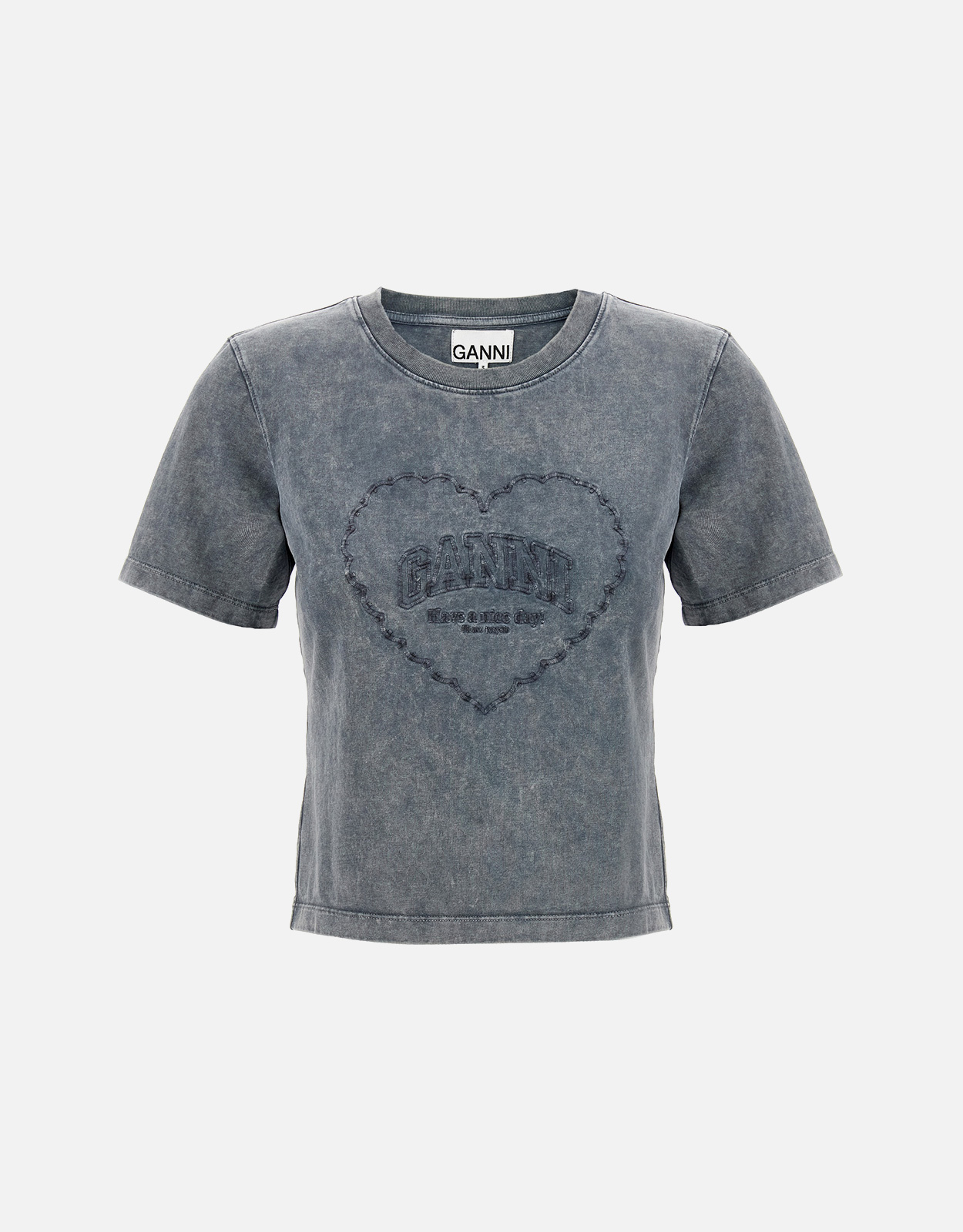 Ganni Logo Organic Cotton Washed Shirt Ganni Logo Organic Cotton Washed Shirt
