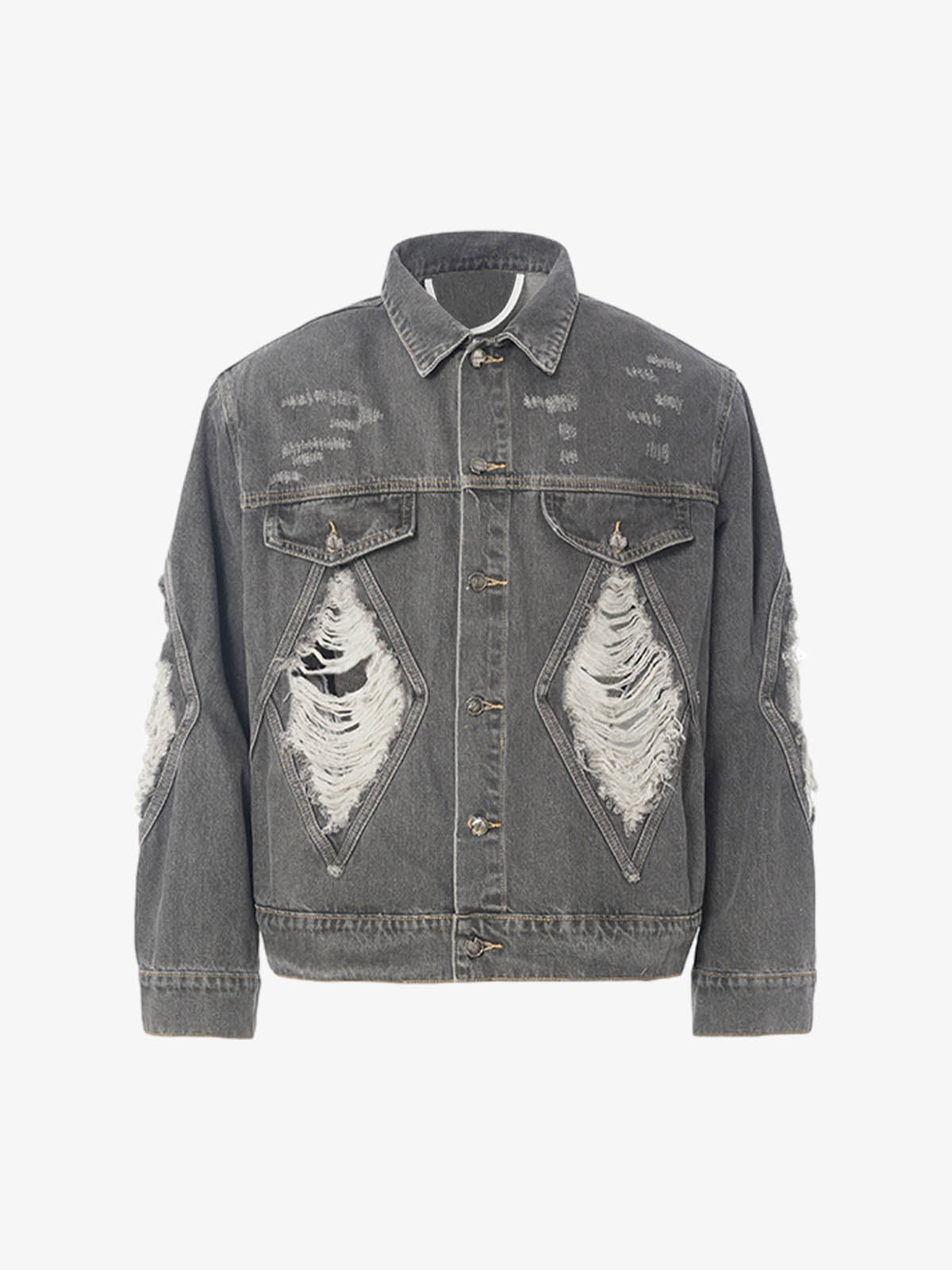 Retro Washed Distressed Denim Jacket Retro Washed Distressed Denim Jacket