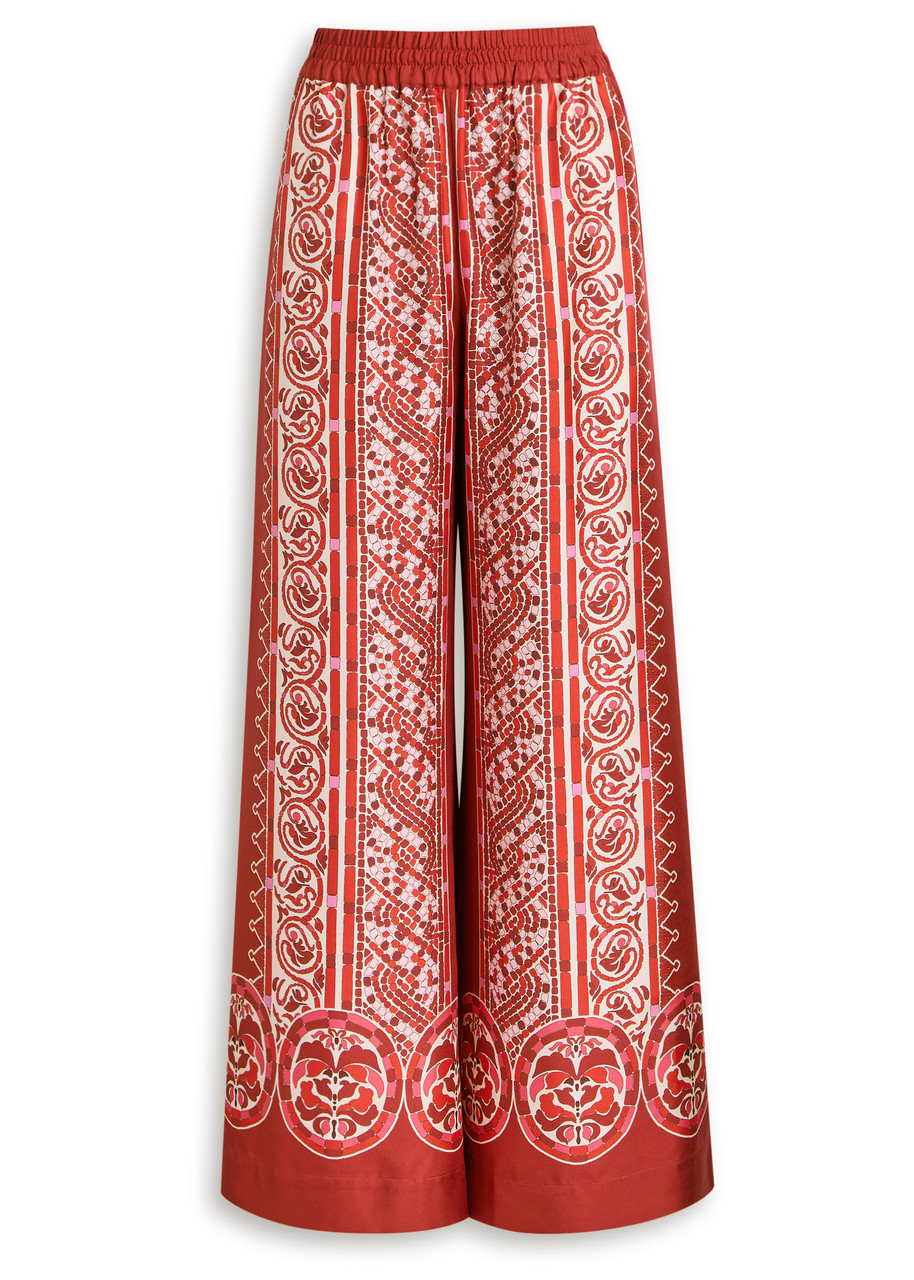 LA Double J Printed Silk-twill Trousers – Multicoloured LA Double J Printed Silk-twill Trousers – Multicoloured