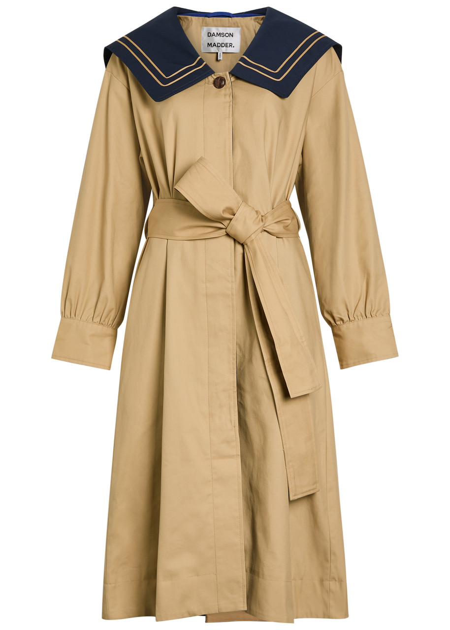 Damson Madder Ella Belted Cotton Trench Coat – Tan – S Damson Madder Ella Belted Cotton Trench Coat – Tan – S