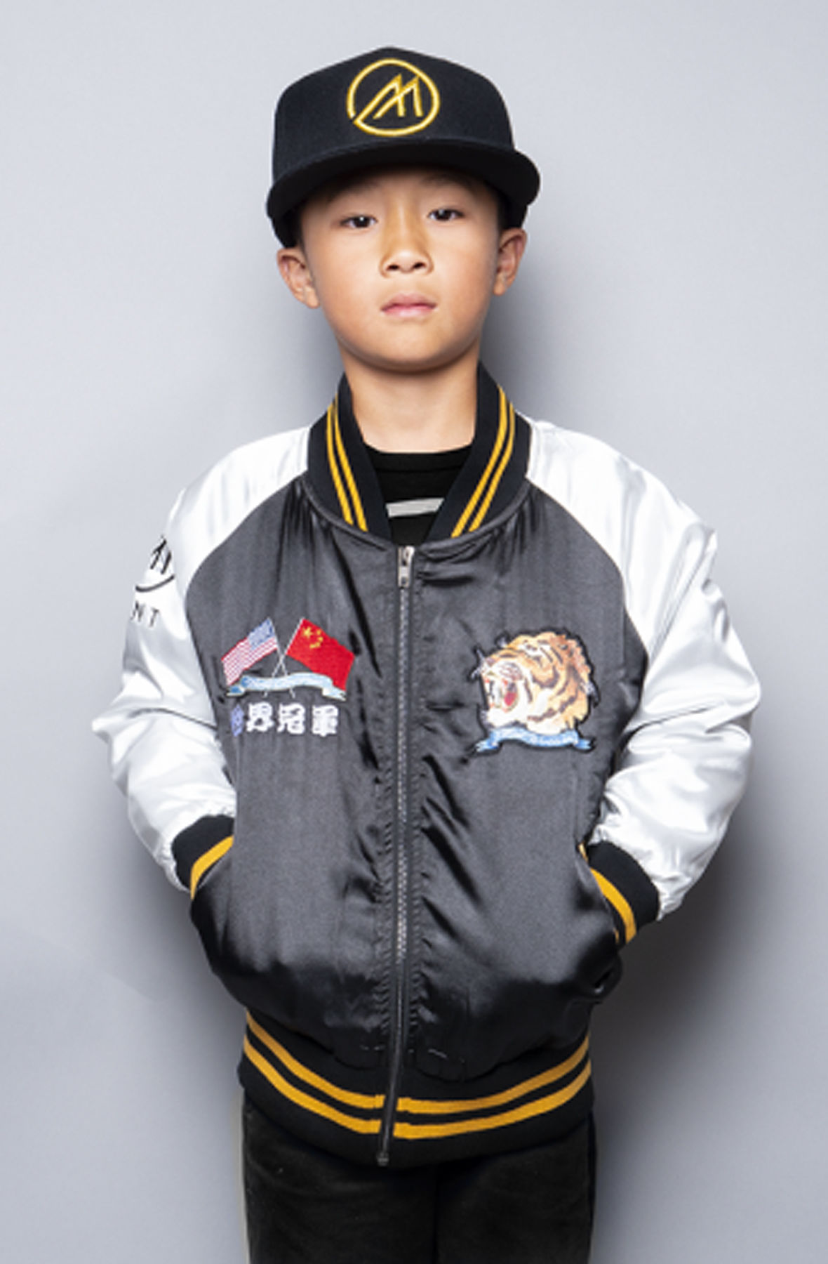Kids Mint Silk Tiger Bomber Jacket Kids All Black White Jackets L All Black White Kids Mint Silk Tiger Bomber Jacket Kids All Black White Jackets L All Black White