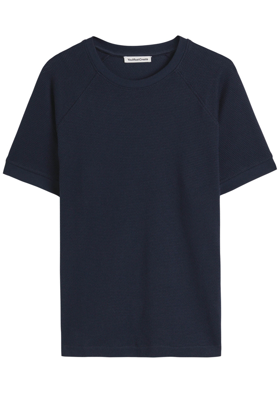 Ymc Marquee Waffle-knit Cotton-blend shirt – Navy Ymc Marquee Waffle-knit Cotton-blend shirt – Navy