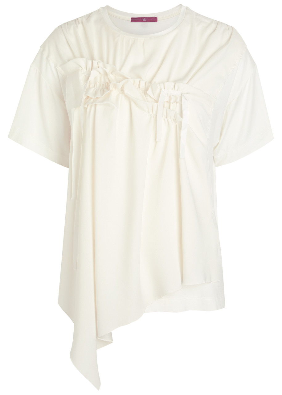 High Mentor Ruffled Jersey shirt – Cream – M High Mentor Ruffled Jersey shirt – Cream – M