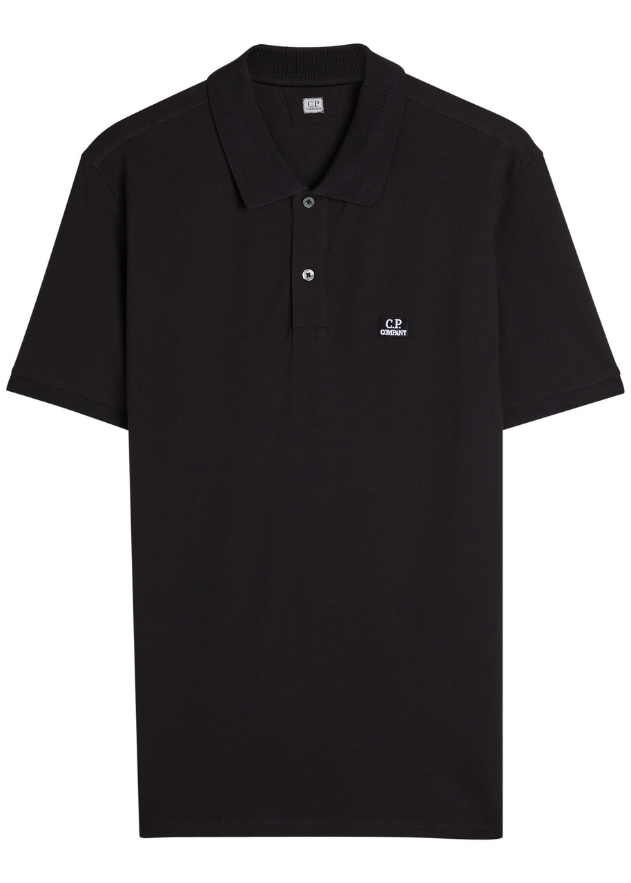 C.P. Company Logo-embroidered Piqu Stretch-cotton Polo Shirt – Black C.P. Company Logo-embroidered Piqu Stretch-cotton Polo Shirt – Black