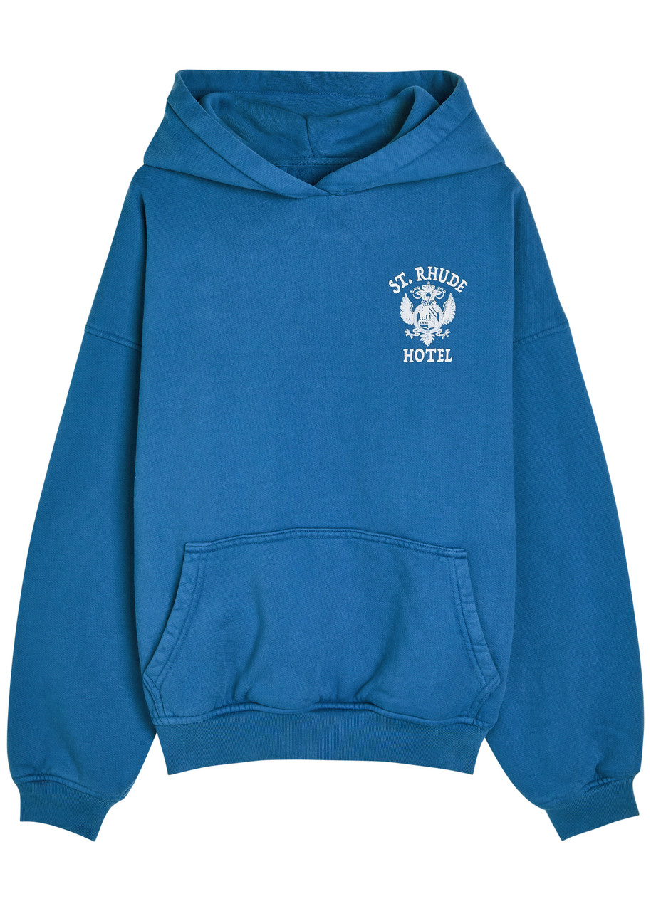 Rhude St. Rhude Seal Hooded Cotton Sweatshirt – Blue Rhude St. Rhude Seal Hooded Cotton Sweatshirt – Blue