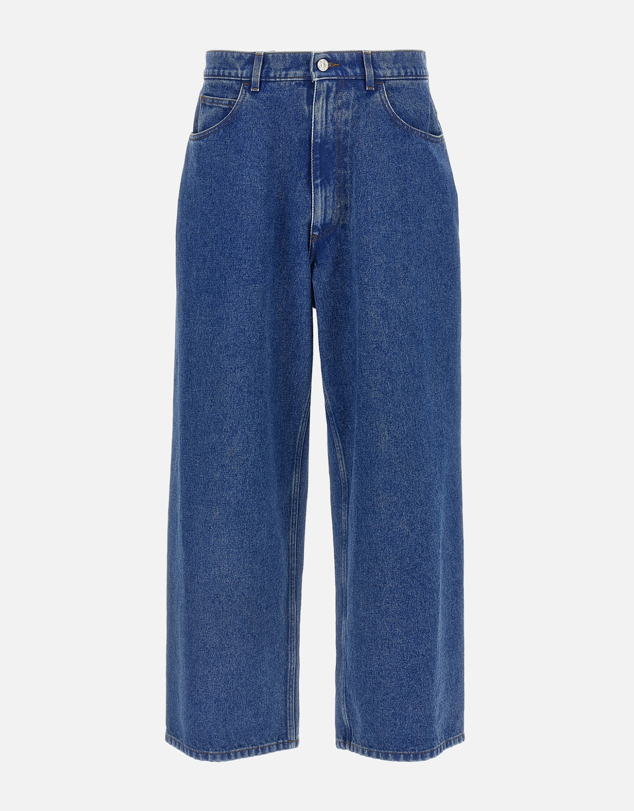 Marni Men’s Cotton Denim Low Waist Wide Leg Jeans Marni Men’s Cotton Denim Low Waist Wide Leg Jeans