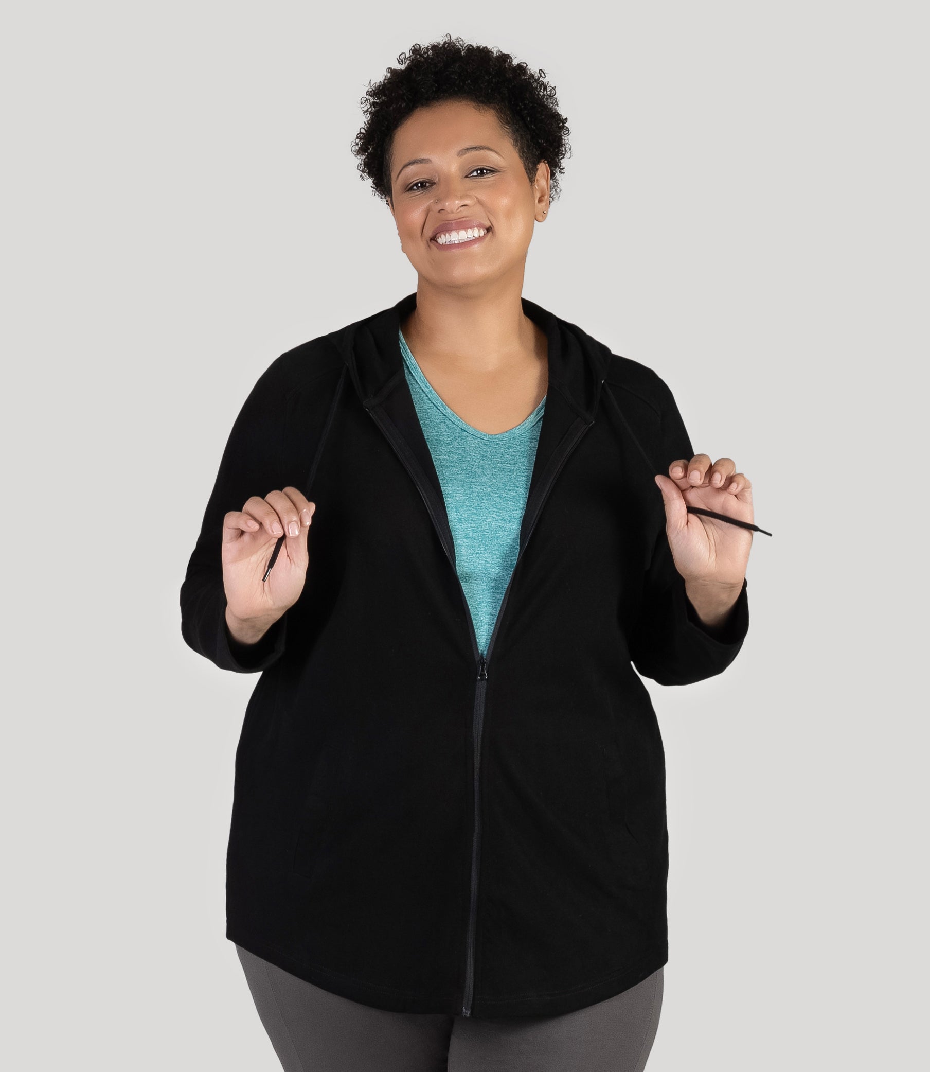Legacy Cotton Casual Zip Front Hoodie, X Black Legacy Cotton Casual Zip Front Hoodie, X Black