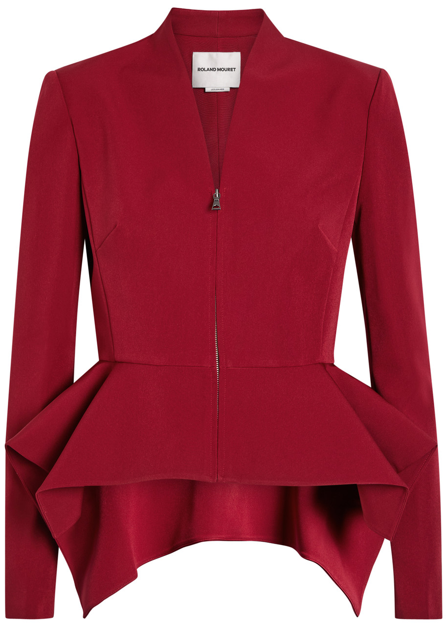 Roland Mouret Panelled Crepe Jacket – Dark Red – S Roland Mouret Panelled Crepe Jacket – Dark Red – S