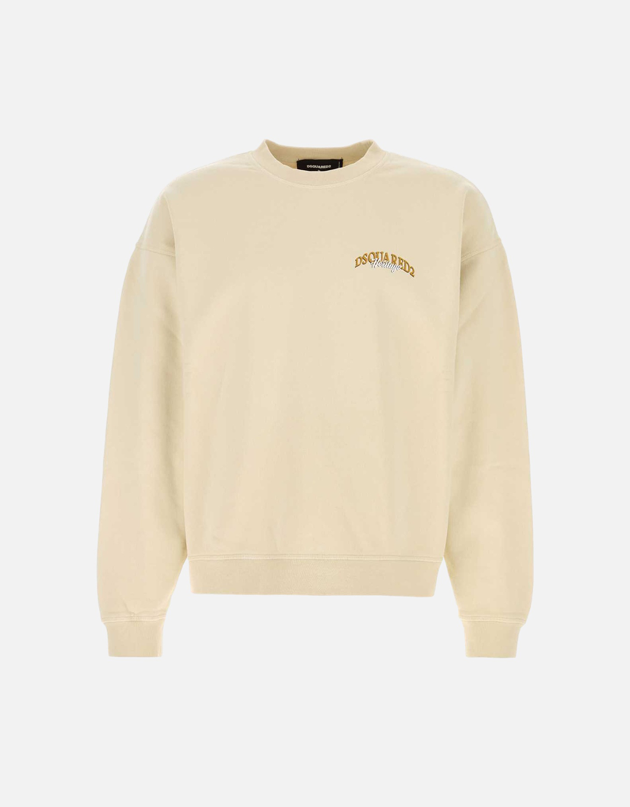 Dsquared Men’s Beige Cotton Sweatshirt Dsquared Men’s Beige Cotton Sweatshirt