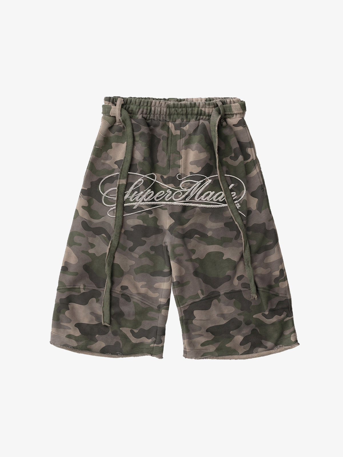 Vintage Camouflage Sleeveless Zip-Up Hoodie Set – Brown Camouflage L Short