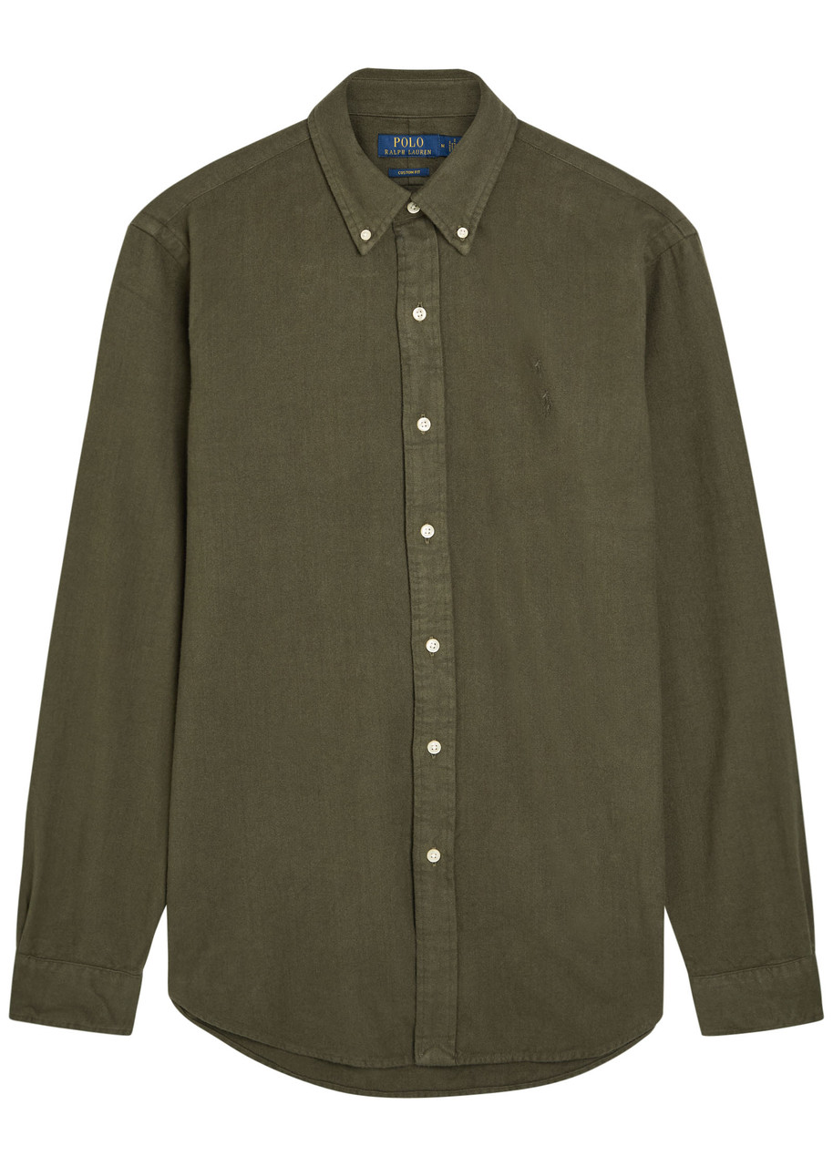 Polo Ralph Lauren Logo-embroidered Flannel Shirt – Dark Green Polo Ralph Lauren Logo-embroidered Flannel Shirt – Dark Green