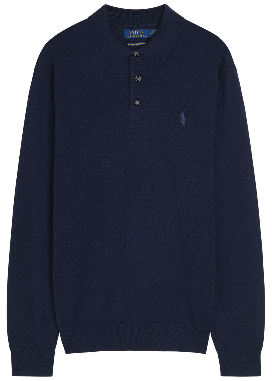 Polo Ralph Lauren Logo-embroidered Wool Polo Shirt – Navy Polo Ralph Lauren Logo-embroidered Wool Polo Shirt – Navy