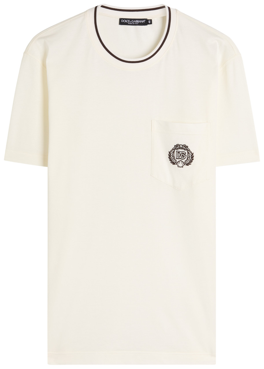Dolce & Gabbana Logo-embroidered Cotton shirt – White – IT M Dolce & Gabbana Logo-embroidered Cotton shirt – White – IT M