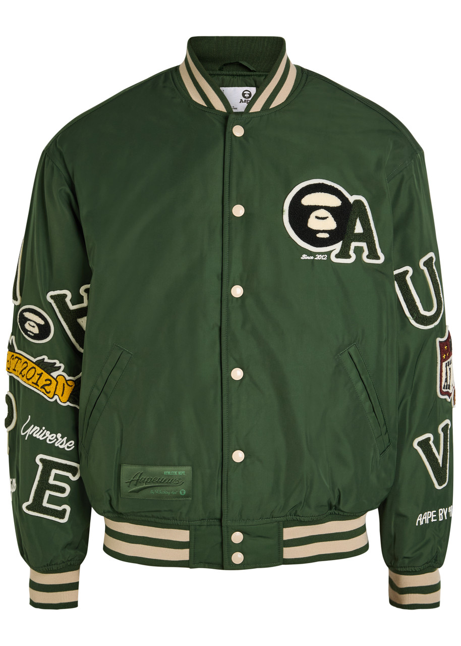 Aape Appliqud Taffeta Bomber Jacket – Green Aape Appliqud Taffeta Bomber Jacket – Green