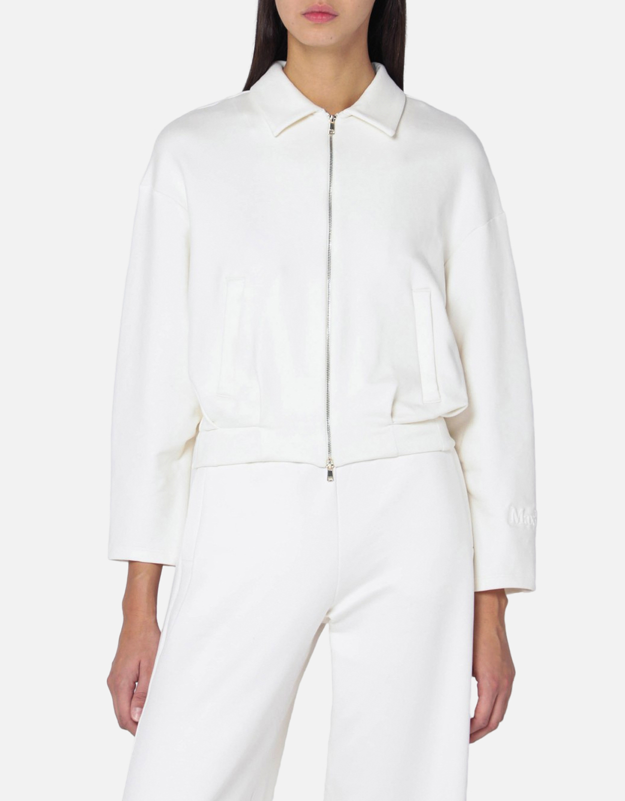 Max Mara White cropped sweatshirt