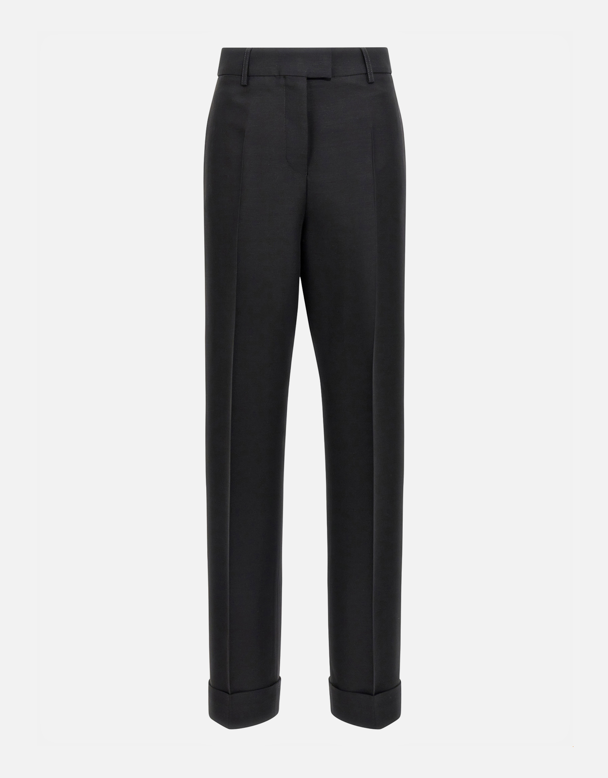 Salvatore Ferragamo Turn Up Virgin Wool Blend Trousers – IT Salvatore Ferragamo Turn Up Virgin Wool Blend Trousers – IT