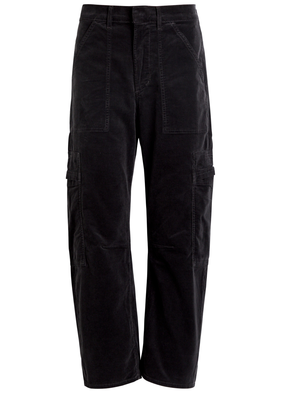 Citizens OF Humanity Marcelle Low Slung Corduroy Cargo Trousers – Charcoal – W S Citizens OF Humanity Marcelle Low Slung Corduroy Cargo Trousers – Charcoal – W S