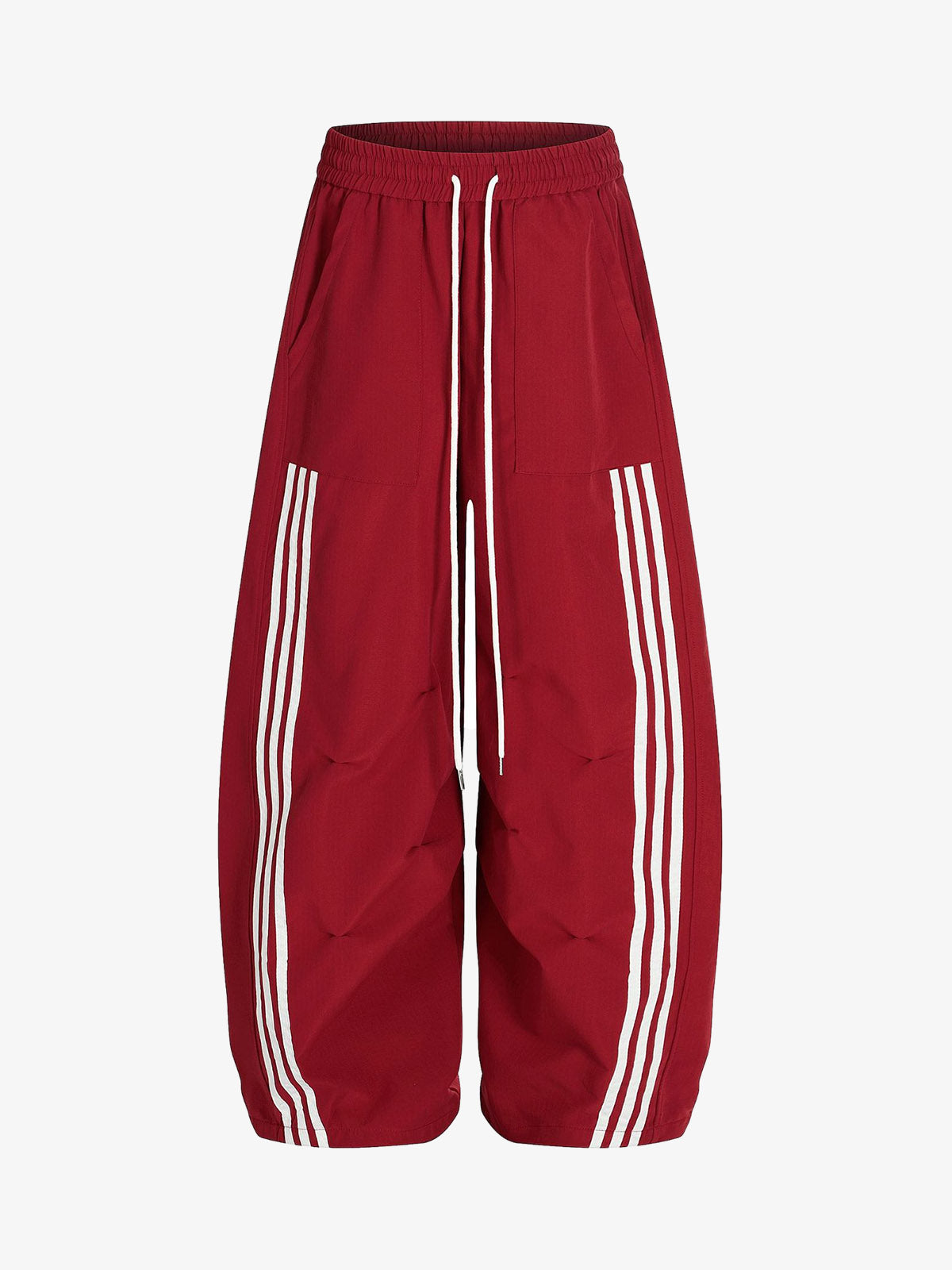 Striped Zip-Up Track Jacket and Wide-Leg Track Pants Set – Red M Sweatpant Striped Zip-Up Track Jacket and Wide-Leg Track Pants Set – Red M Sweatpant