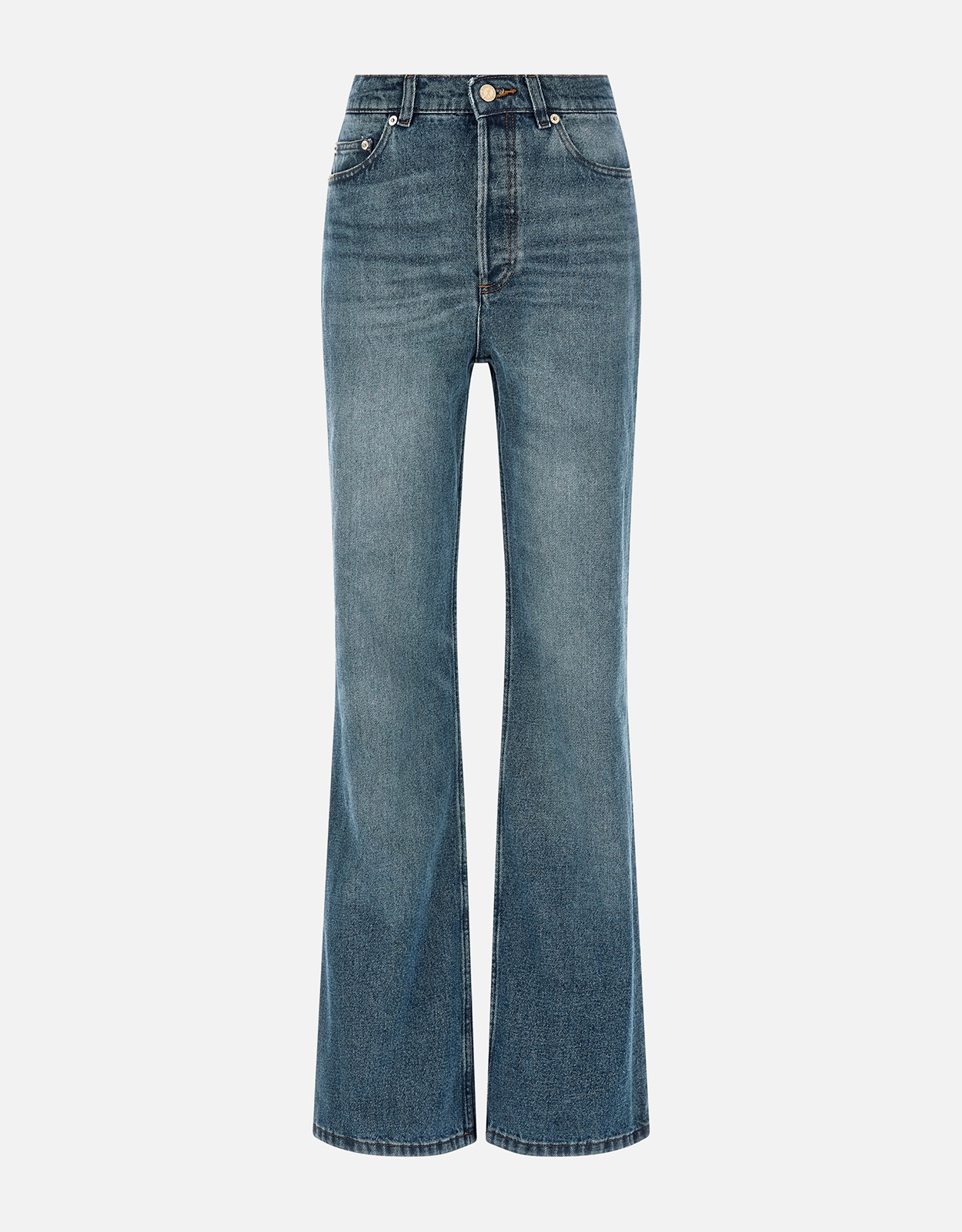 A.P.C. Romy Cotton Stonewashed High Waist Flared Jeans A.P.C. Romy Cotton Stonewashed High Waist Flared Jeans