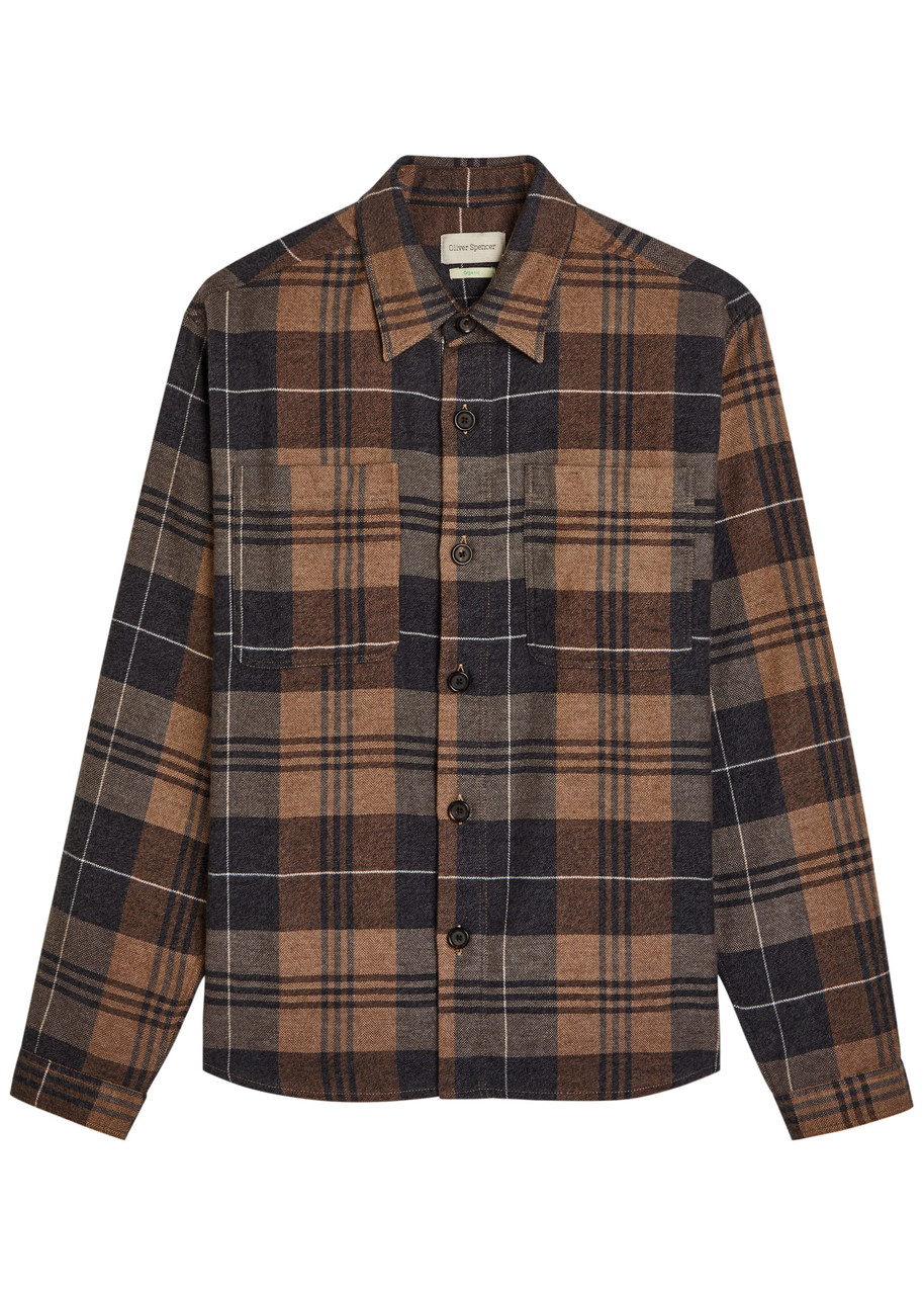 Oliver Spencer Plaid Flannel Shirt – Brown Oliver Spencer Plaid Flannel Shirt – Brown
