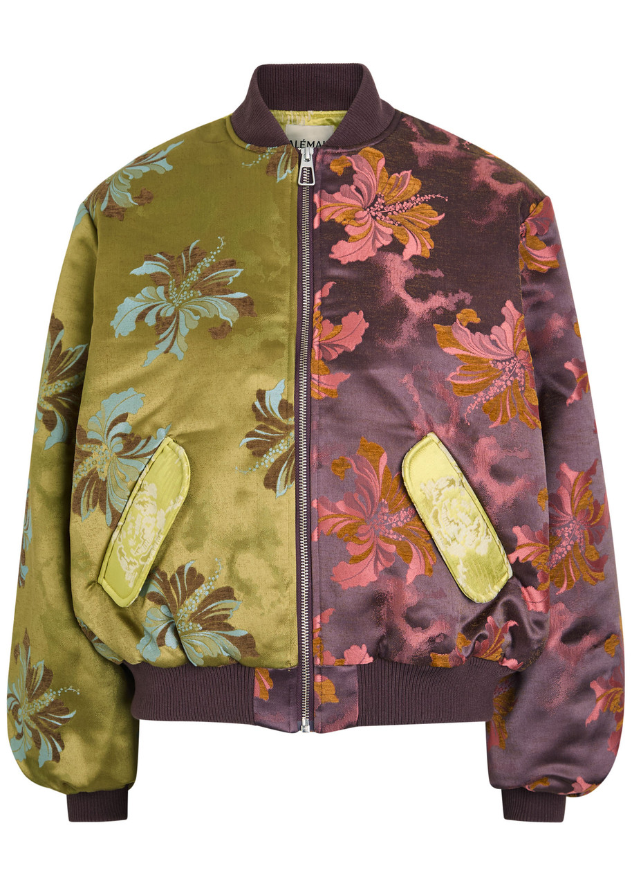 Alemais Adriana Quilted Floral-jacquard Bomber Jacket – Multicoloured – Alemais Adriana Quilted Floral-jacquard Bomber Jacket – Multicoloured –